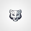 Snow leopard head mascot logo design Royalty Free Stock Photo